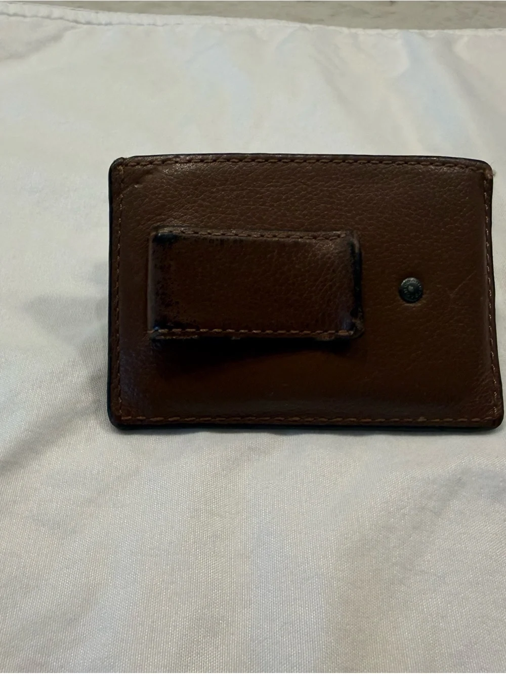 Vintage Coach Dark Brown Leather Card & Key Holder